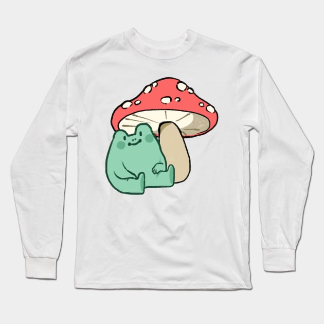 Mushroom froggie Long Sleeve T-Shirt by PeachyDoodle